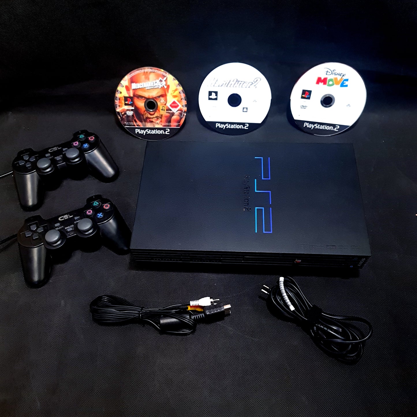 Original Sony Playstation 2  PS2  FAT Konsole + 2 Controller + 3 Spiele (gebraucht)