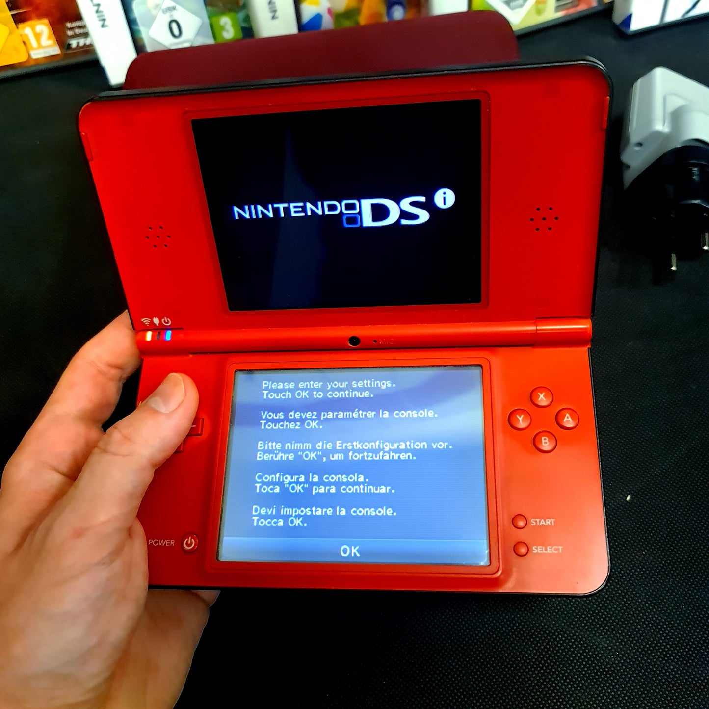 Nintendo DSi XL Konsole 25th Anniversary Super Mario Edition + 6 Spiele - gebraucht