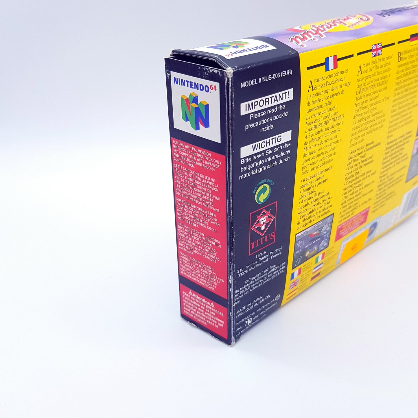 Nintendo 64 - N64 - LAmborghini - PAL - inkl OVP & Anleitung