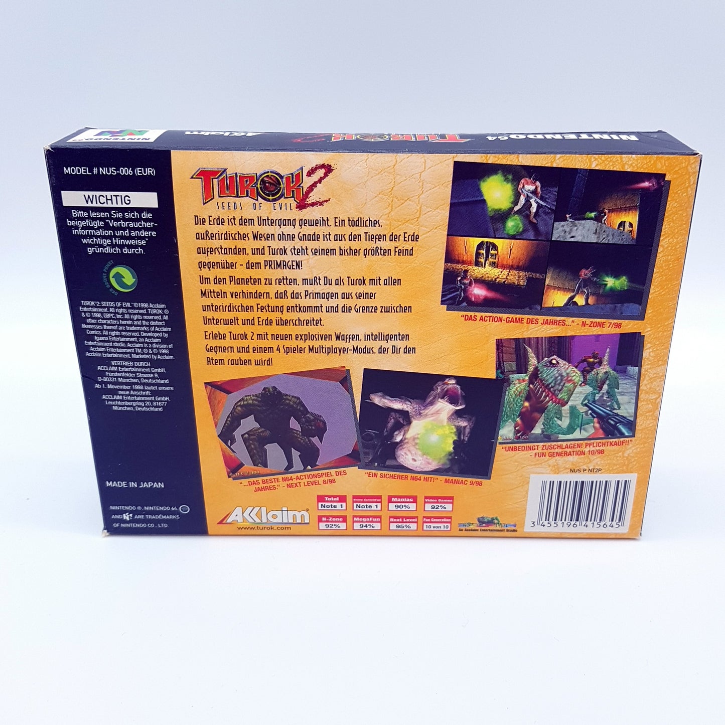 Nintendo 64 - N64 - Turok 2 - Seeds of Evil - PAL - inkl OVP & Anleitung