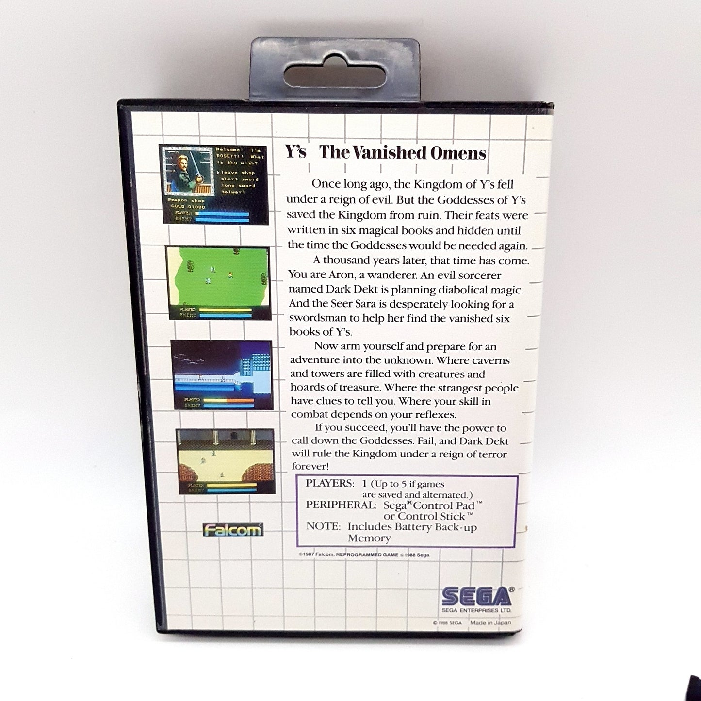SEGA Master System - Y's The Vanished Omens - Spiel inkl OVP & Anleitung