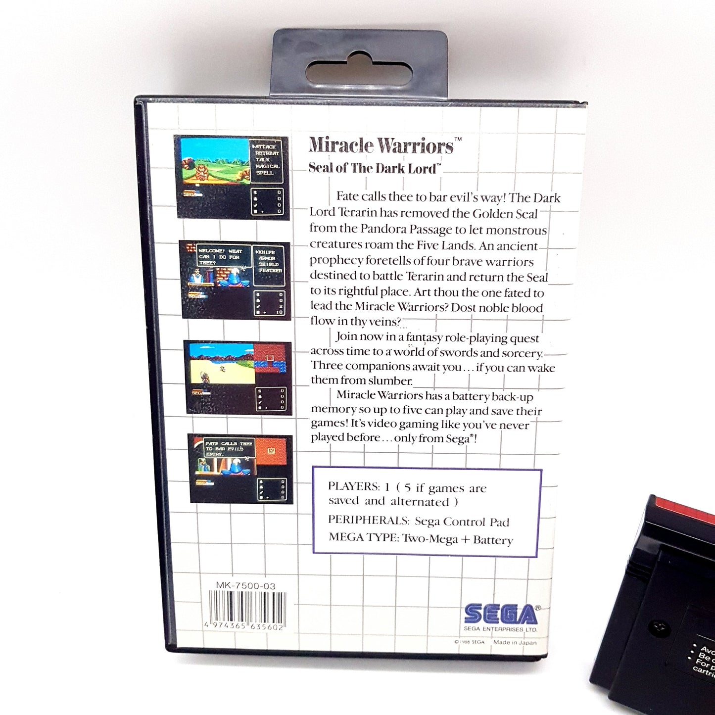 SEGA Master System - Miracle Warriors Seal of The Dark Lord - Spiel OVP Anleitung Karte