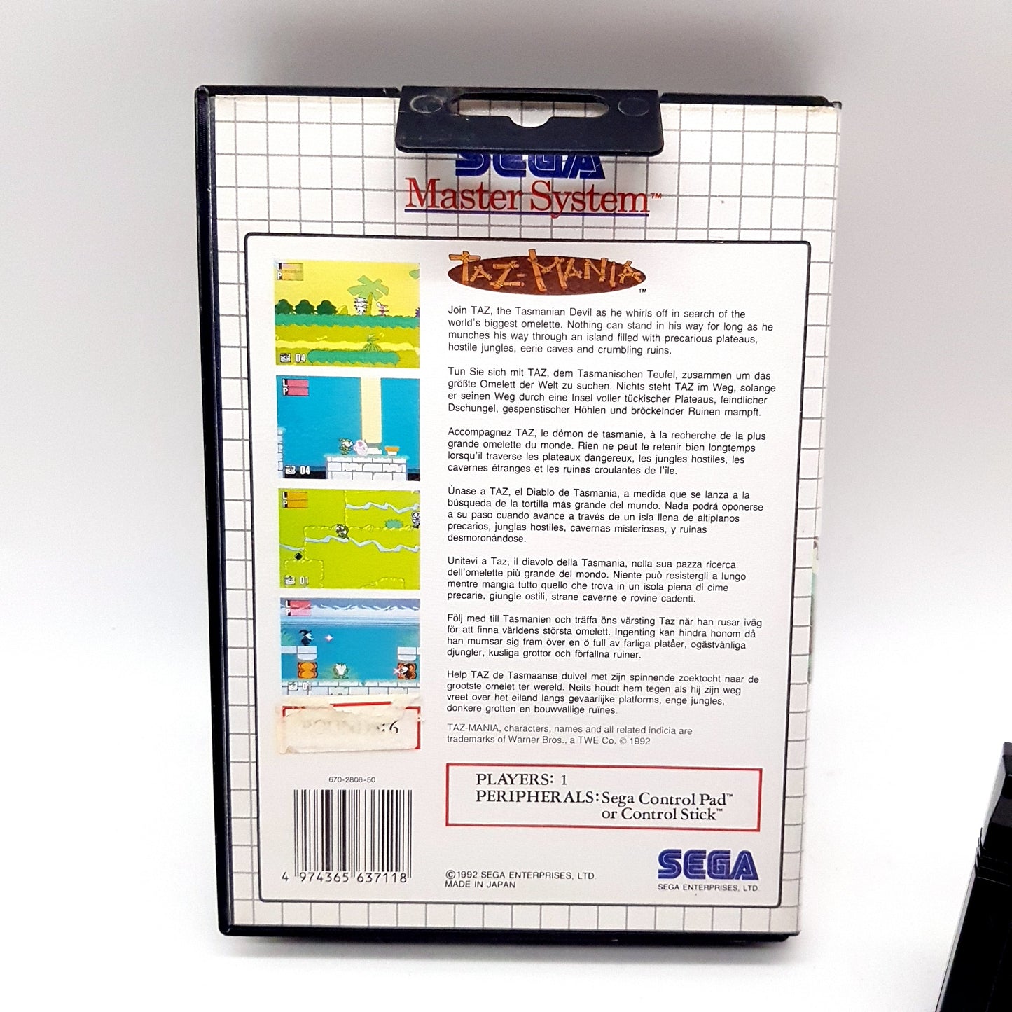 SEGA Master System - Taz-Mania - Spiel & OVP