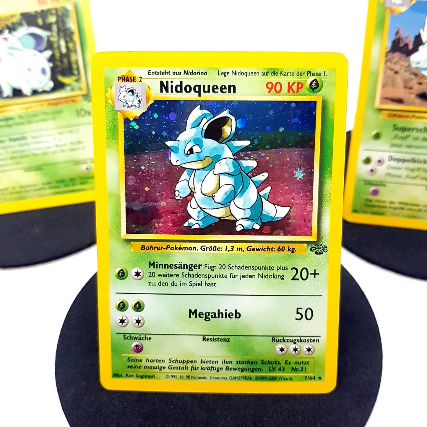 Pokemon Nidoran 57/64 Nidorina 40/64 Nidoqueen 7/64 holo - deutsch/englisch - Vintage