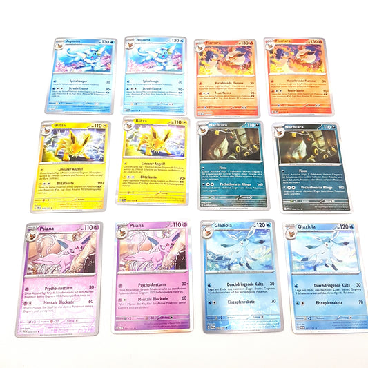 Pokemon - prismatische Entwicklungen - 12 Eeveelutions - reverse & holo - deutsch - near mint
