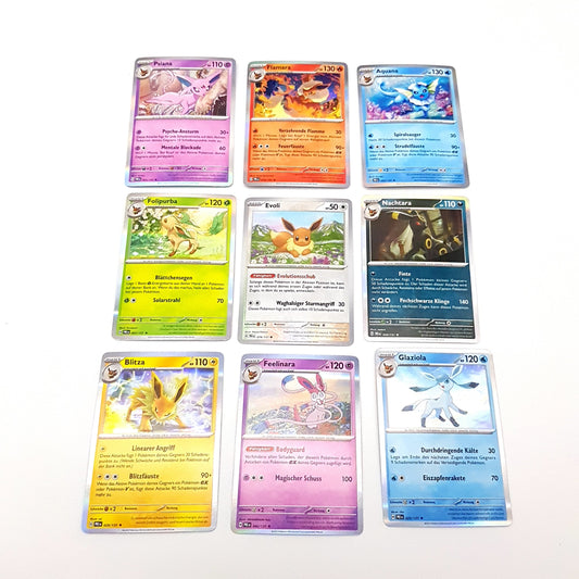 Pokemon - prismatische Entwicklungen - 9 Eeveelutions - reverse & holo - deutsch - near mint