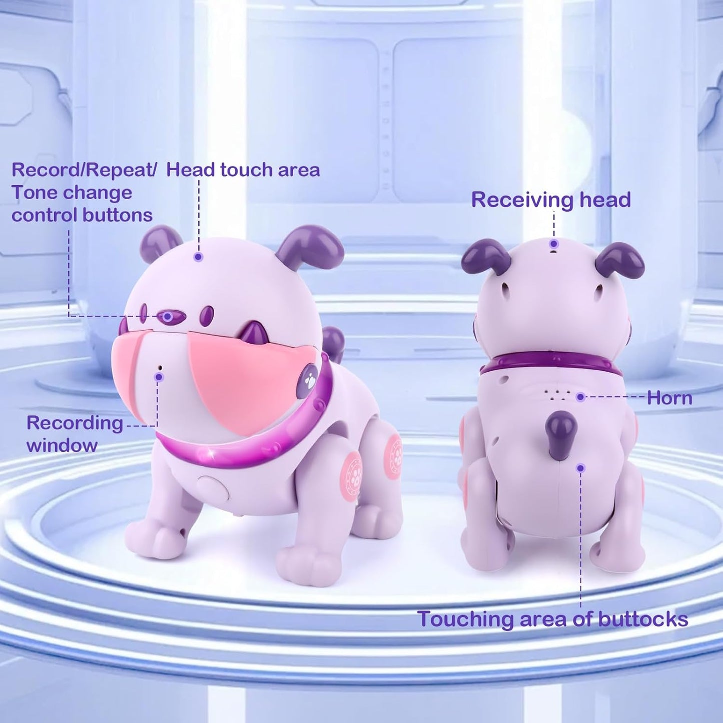 Dodo Ferngesteuertes Roboter Hund Spielzeug mit Musik Fernbedienung - lila