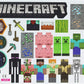 Minecraft Magnet Set Kühlschrankmagnete Build your own Level (84 Stück)