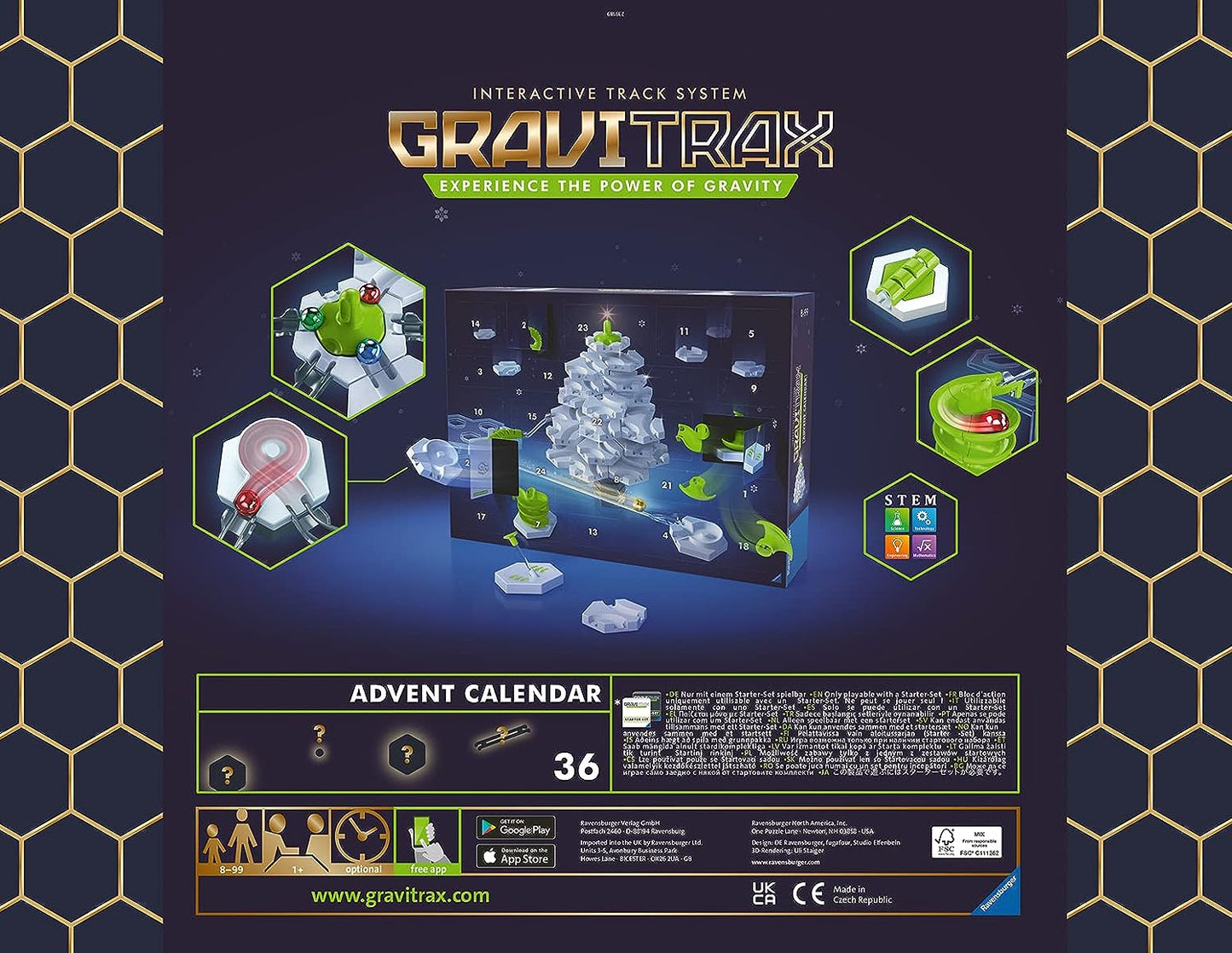 Ravensburger GraviTrax Adventskalender Weihnachtskalender - Konstruktionsspielzeug für Kinder