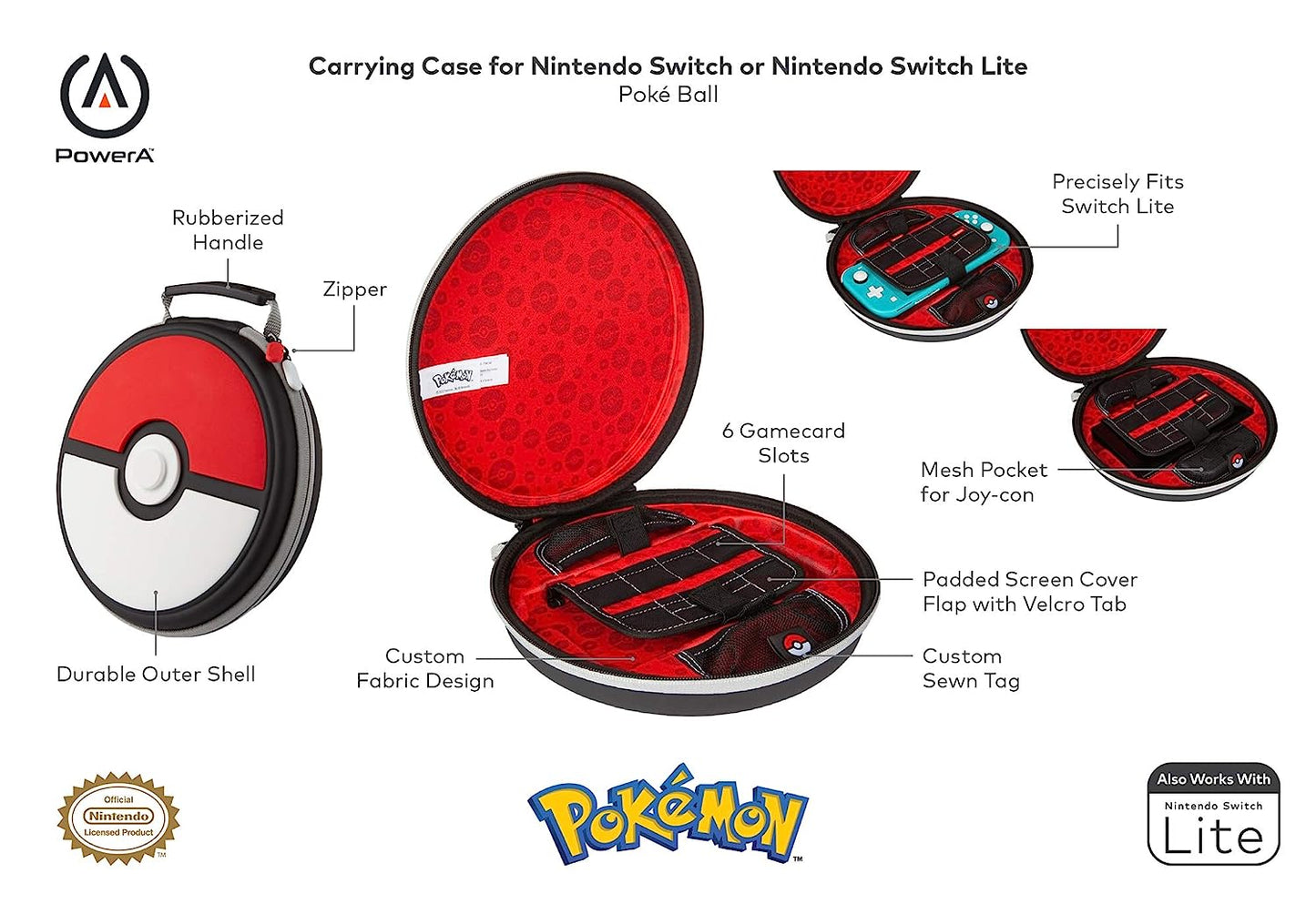 PowerA Pokemon Tragetasche für Nintendo Switch & Lite Schutzetui, Gaming-Tasche, Konsolentasche