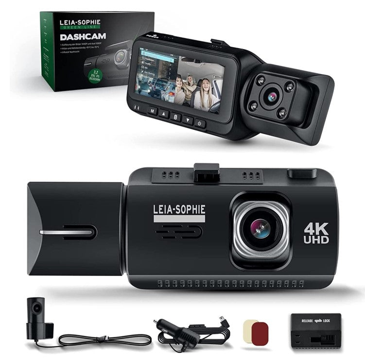 Dashcam 4K - UHD - Infrarot Nachtsicht Auto Kamera IPS-Display