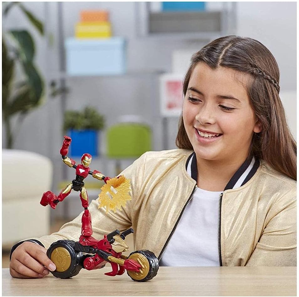 Marvel Avengers Iron Man auf Motorrad Flex Rider Actionfigur Spielfigur Kinder - Hasbro F0244