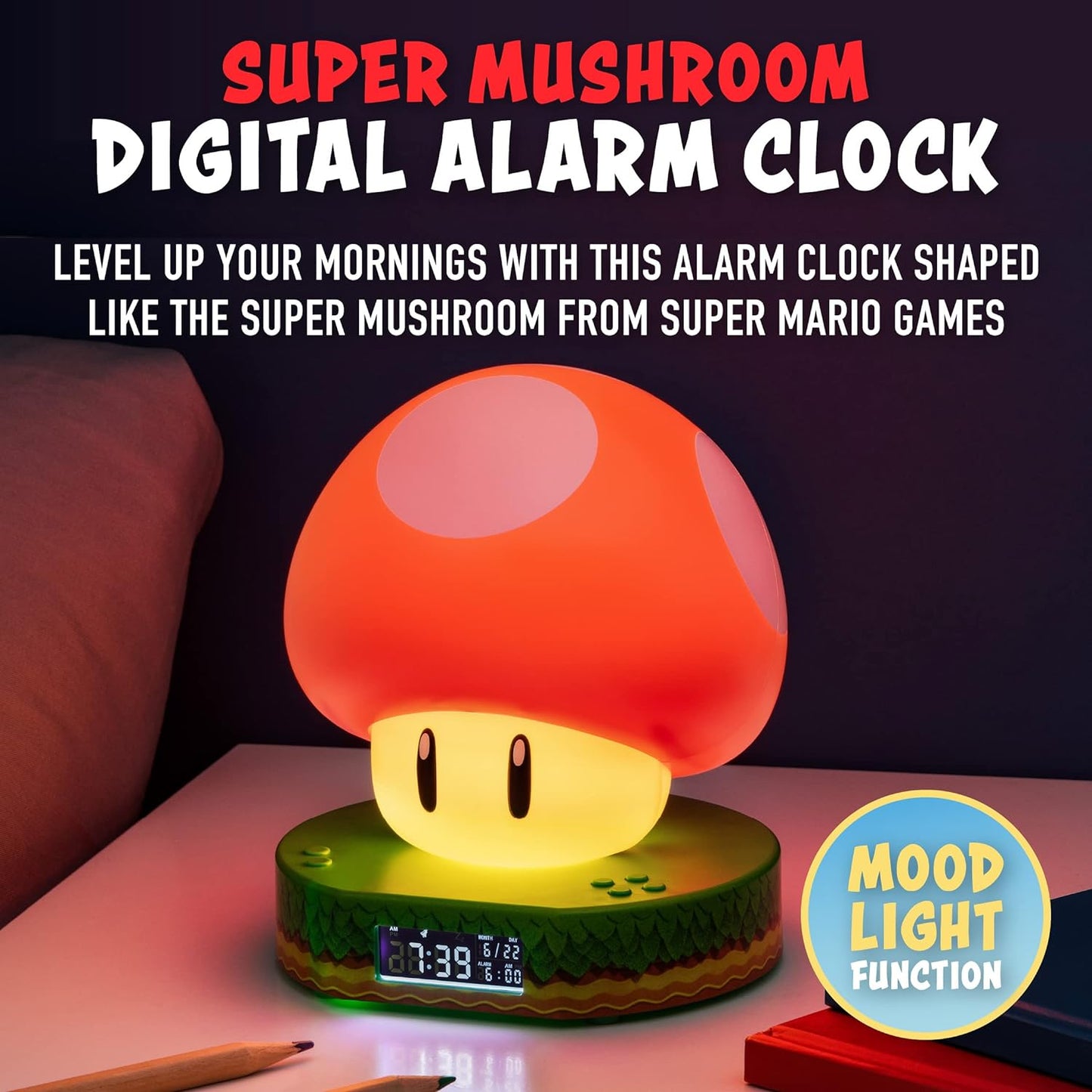 Wecker Alarm Clock Super Mario Pilz Mushroom