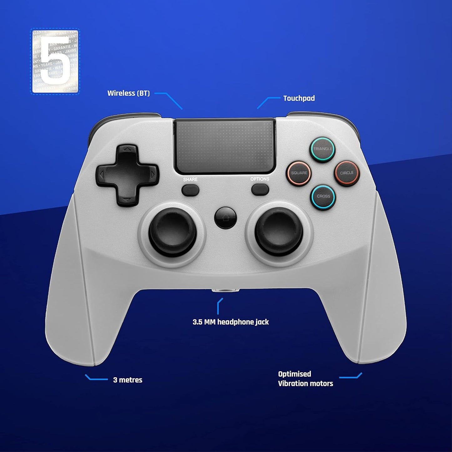 Snakebyte PlayStation 4 PS4 / PC Wireless Controller Gamepad grau - gebraucht