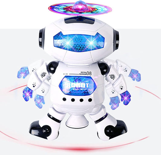 Dancing Robot - Roboter Tänzer mit Bewegung, Licht und Ton Sound 360 Drehung