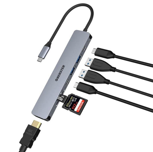 USB C Hub Adapter 4K HDMI 100W PD USB 3.0, SD TF Kartenleser Laptop MacBook Pro/Air Surface