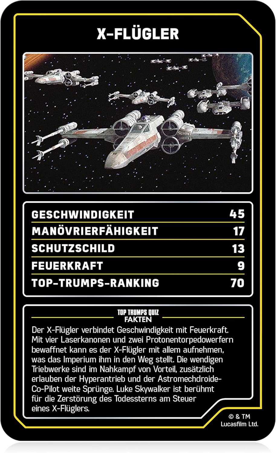 Top Trumps Collectables Star Wars Raumschiffe Edition - KartenSpiel - NEU