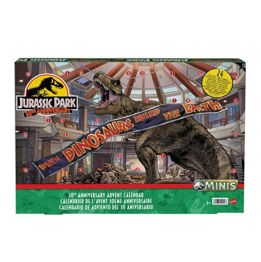 JURASSIC Park World 30. Jubiläum Adventskalender - 24 Türchen mit Mini-Dinosauriern HTK45