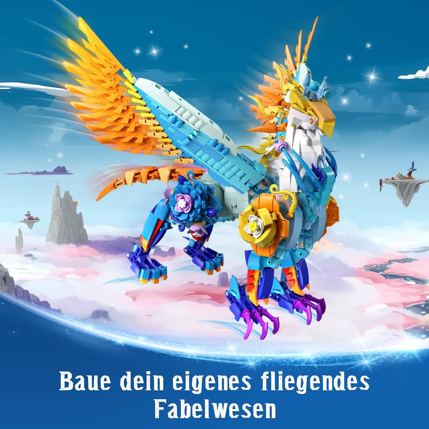 Sillbird Magische Wesen Phoenix Tier Greif Fabelwesen - Klemmbaustein Set - 1212 Teile