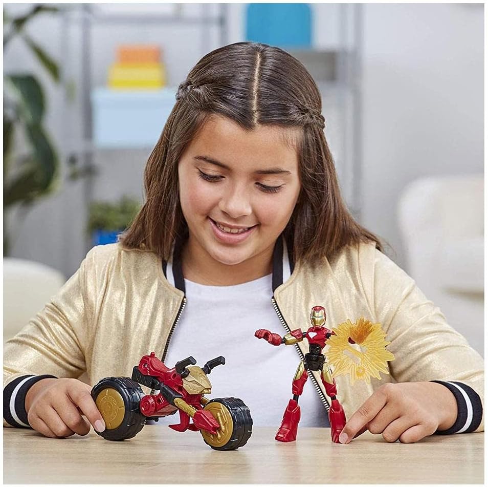 Marvel Avengers Iron Man auf Motorrad Flex Rider Actionfigur Spielfigur Kinder - Hasbro F0244