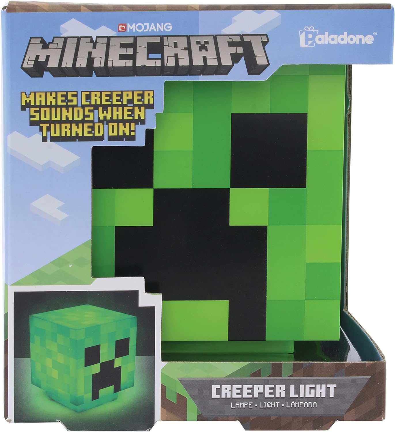 Minecraft Creeper Light mit offiziellen Creeper-Sounds, tragbares Nachtlicht