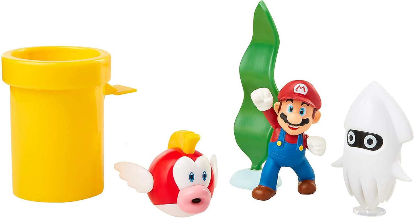 Super Mario Figuren Unterwasser Underwater Diorama Set