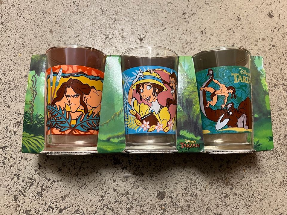 3 Gläser Disney Tarzan - spülmaschinenfest - NEU mit OVP