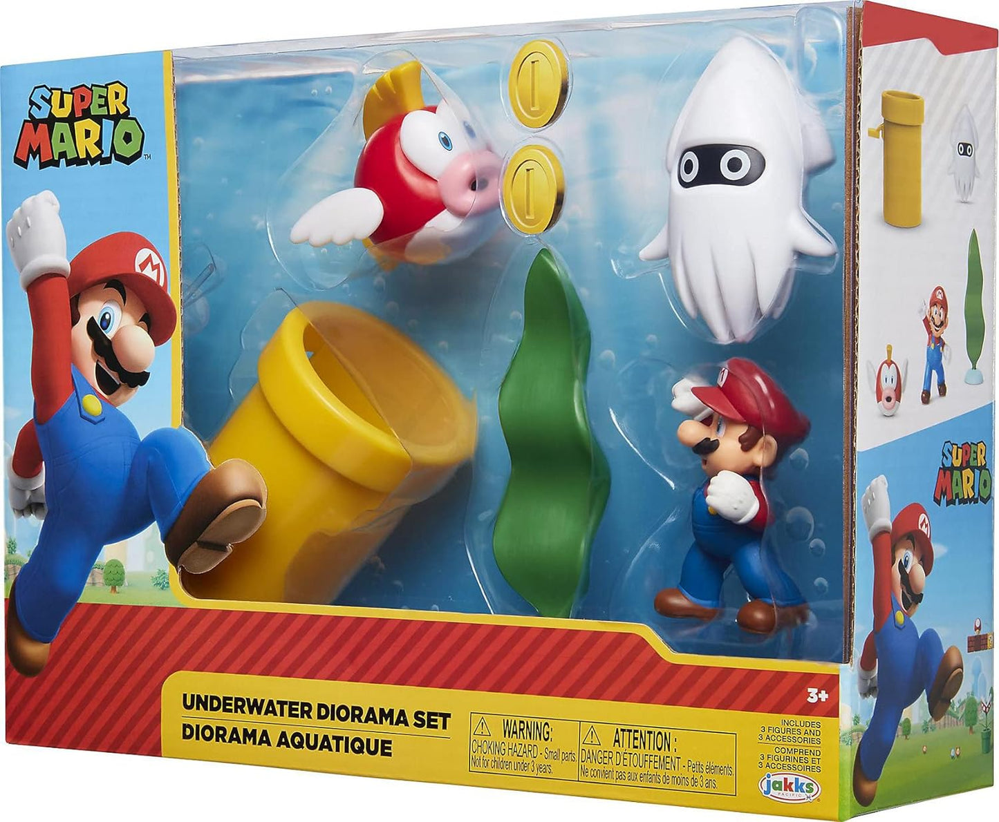 Super Mario Figuren Unterwasser Underwater Diorama Set