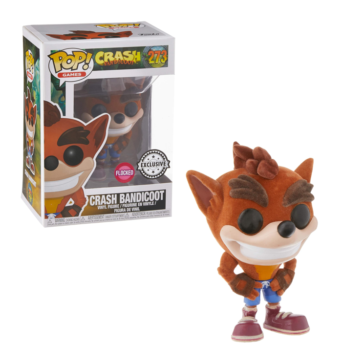 FUNKO POP #273 Crash Bandicoot (Flocked Exclusive) - Vinyl Figur NEU