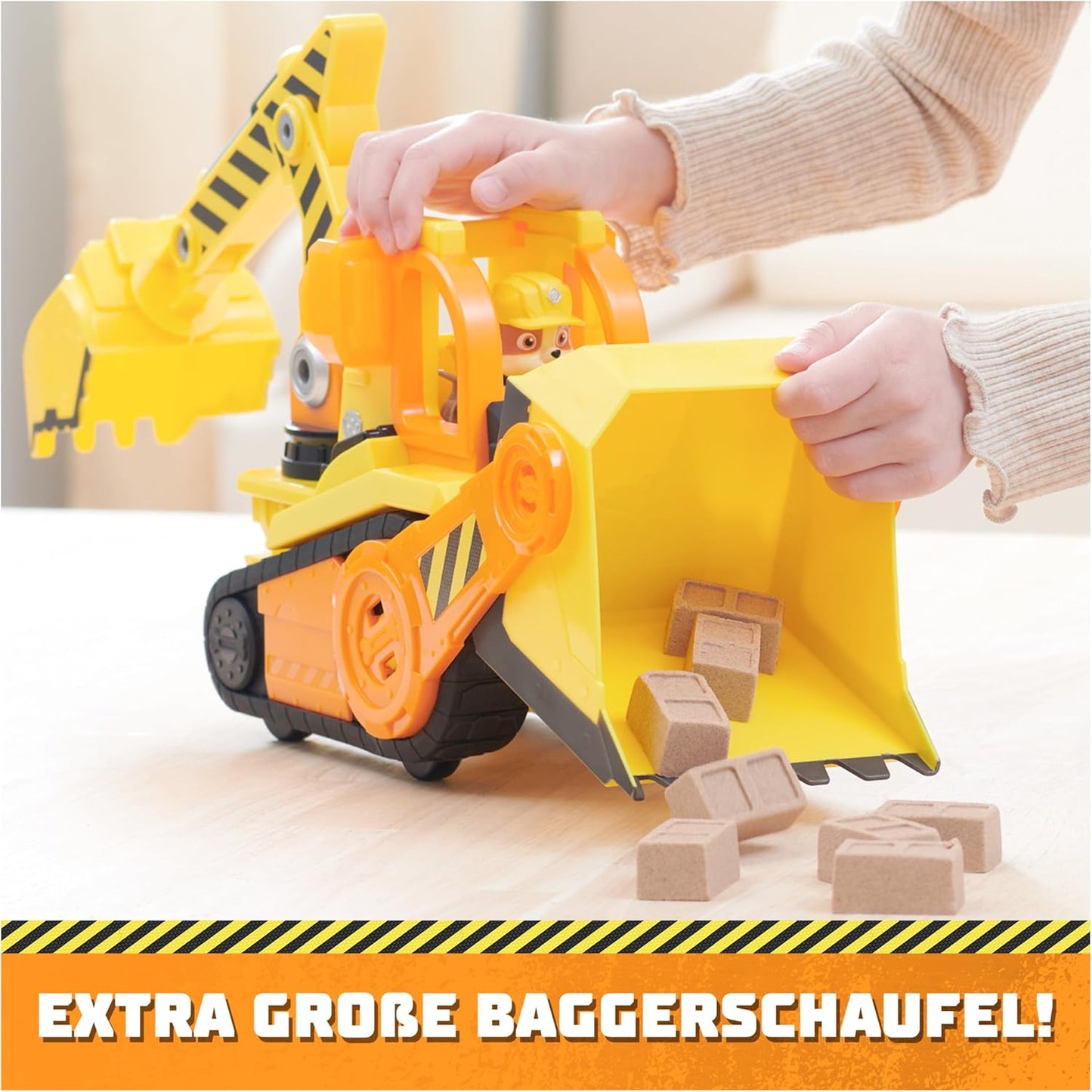 Rubble & Crew - Bulldozer Planierraupen-Baufahrzeug Spielzeug mit Licht & Geräuschen
