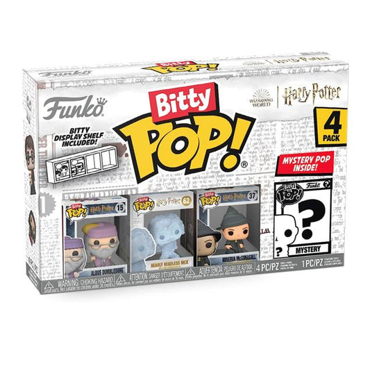 Funko Bitty POP! Harry Potter - Dumbledore, Headless Nick, McGonagall + Überraschungs-Figur