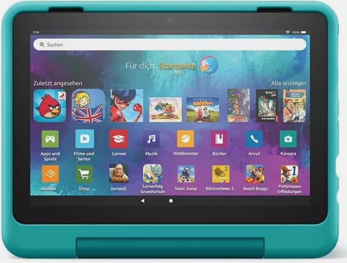 Amazon Fire HD 8 Kids Pro Tablet blau Cyber-Welt-Design 32GB | 8 Zoll HD-Bildschirm - NEU