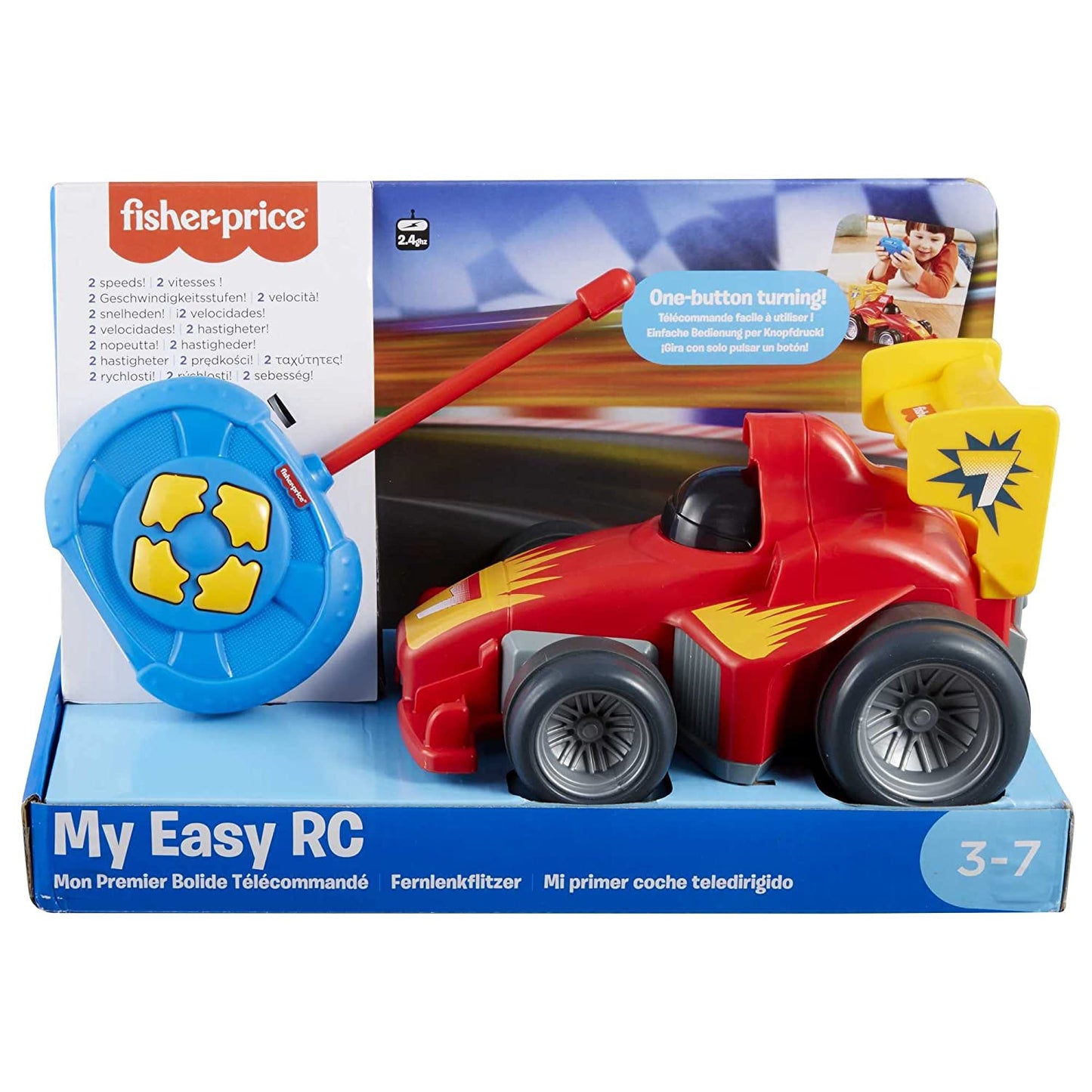 Fisher-Price GVY94 - Fernlenkflitzer, ferngesteuertes Auto in rot, Motorikspielzeug