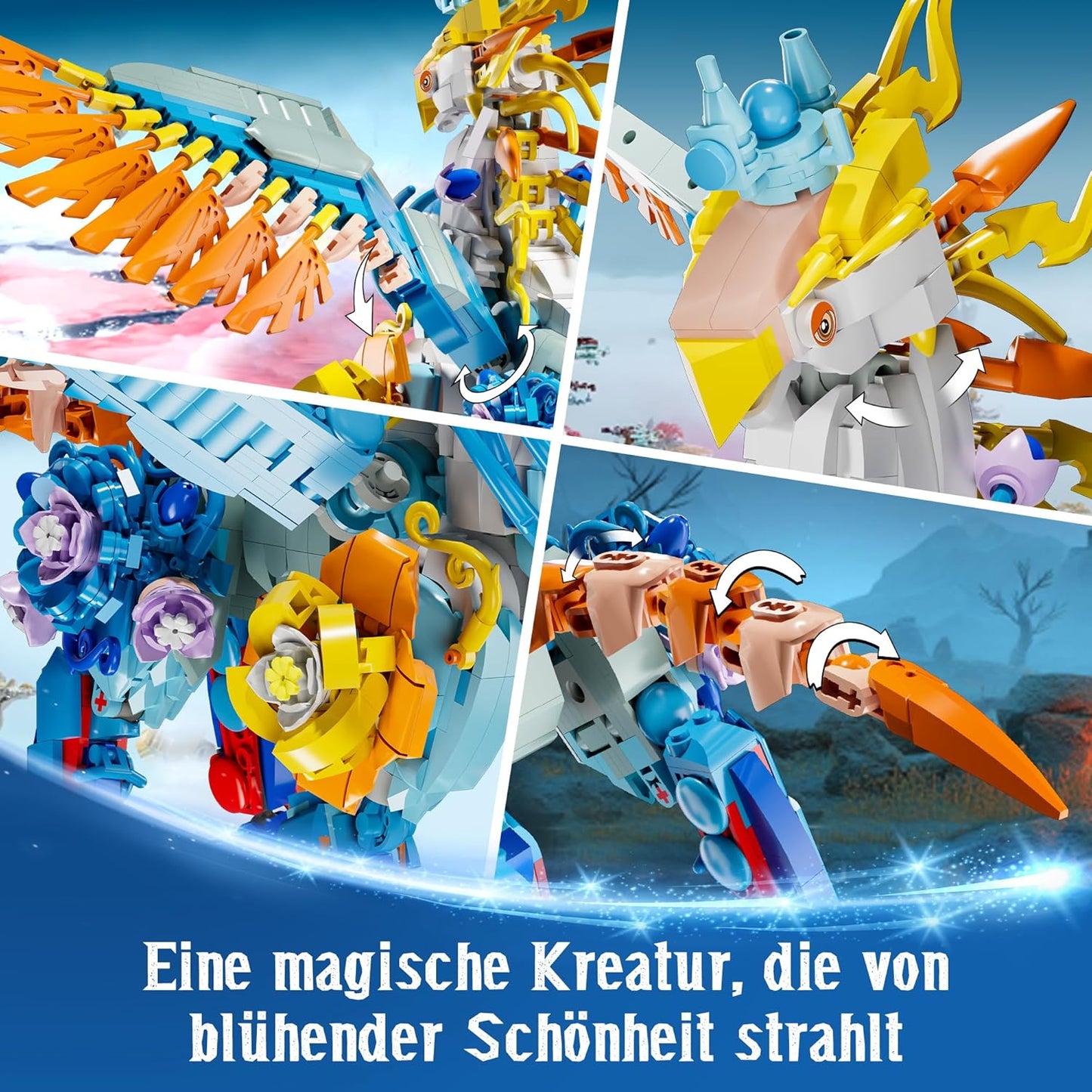 Sillbird Magische Wesen Phoenix Tier Greif Fabelwesen - Klemmbaustein Set - 1212 Teile