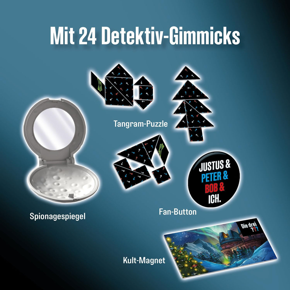 KOSMOS Die drei ??? Adventskalender, löse die 24 Rätsel der Sternwarte - NEU