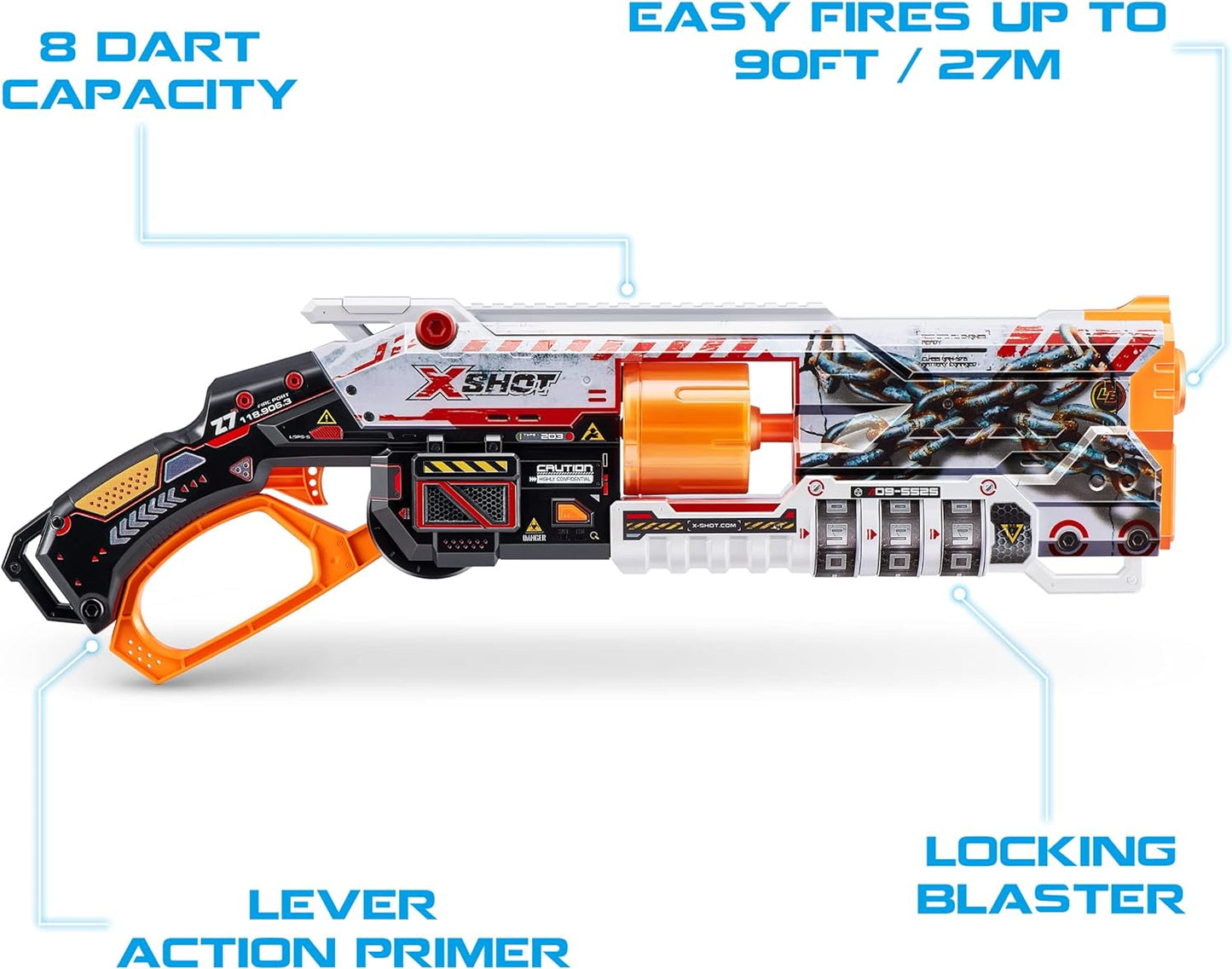 Zuru - X-Shot - Skins Lock Blaster mit Darts - Spielzeug Gun