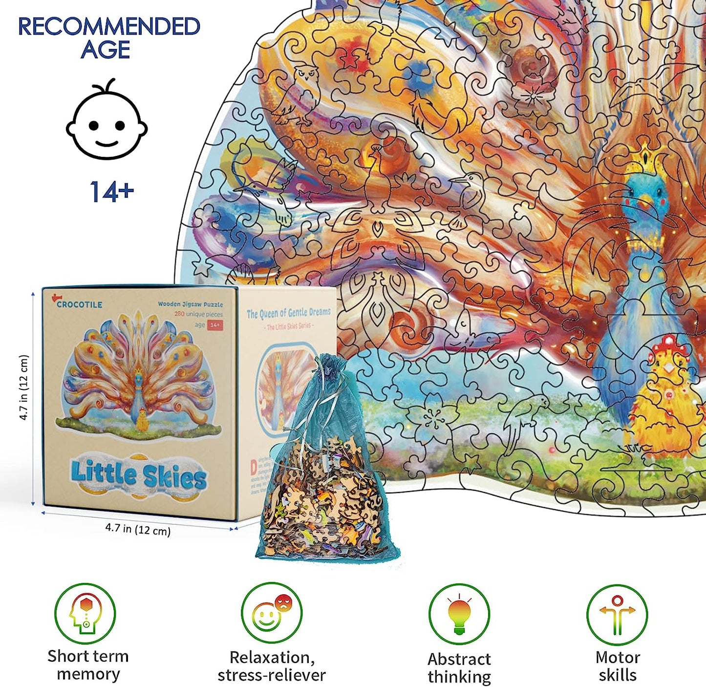 Wooden Jigsaw Puzzle Holzschnittpuzzle Tierpuzzle 280 Teile 28 x 43cm Crocotile