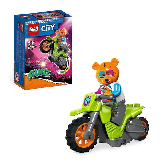 LEGO 60356 City Stuntz Bären-Stuntbike Motorrad Spielzeug mit Rennfahrer Minifigur