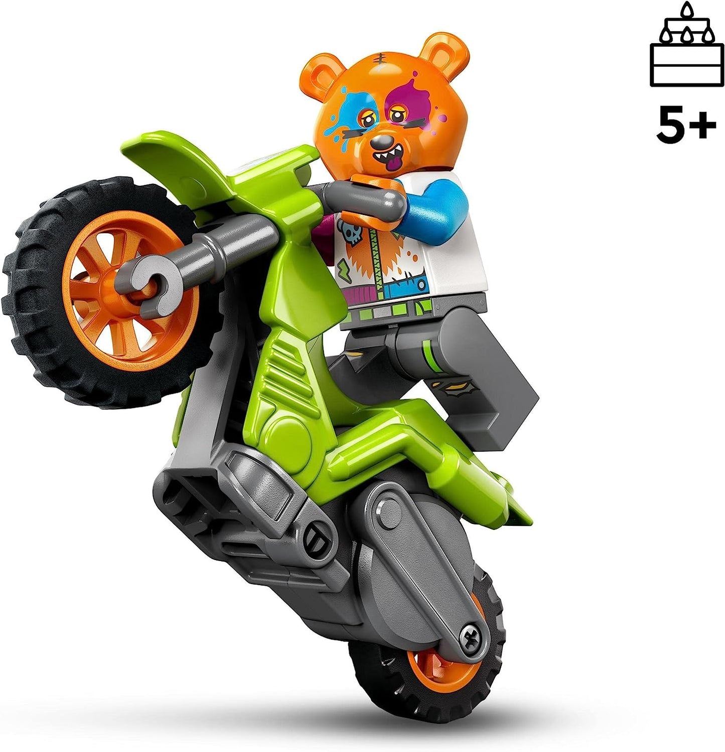 LEGO 60356 City Stuntz Bären-Stuntbike Motorrad Spielzeug mit Rennfahrer Minifigur