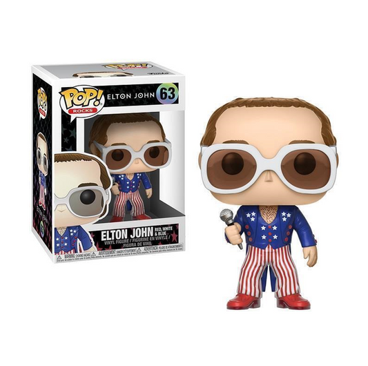 FUNKO POP Rocks #63 Elton John Red, White & Blue Figur - B-Ware