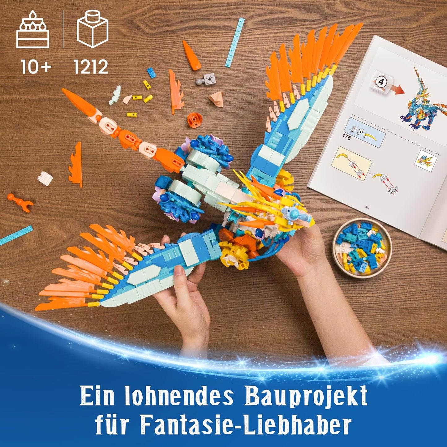 Sillbird Magische Wesen Phoenix Tier Greif Fabelwesen - Klemmbaustein Set - 1212 Teile