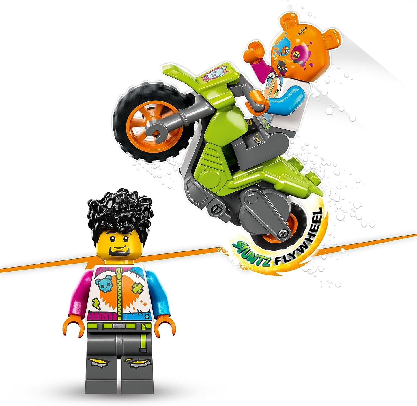 LEGO 60356 City Stuntz Bären-Stuntbike Motorrad Spielzeug mit Rennfahrer Minifigur