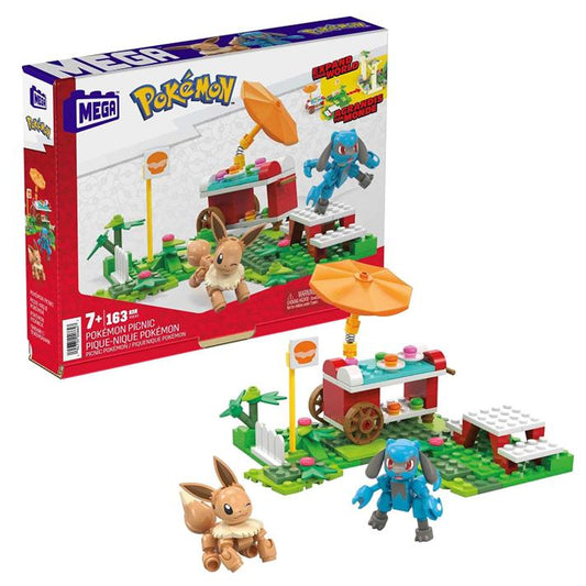 Mega Construx HDL80 - Pokémon Picknick Bauset 193 Teile Evoli und Lucario Spielzeug