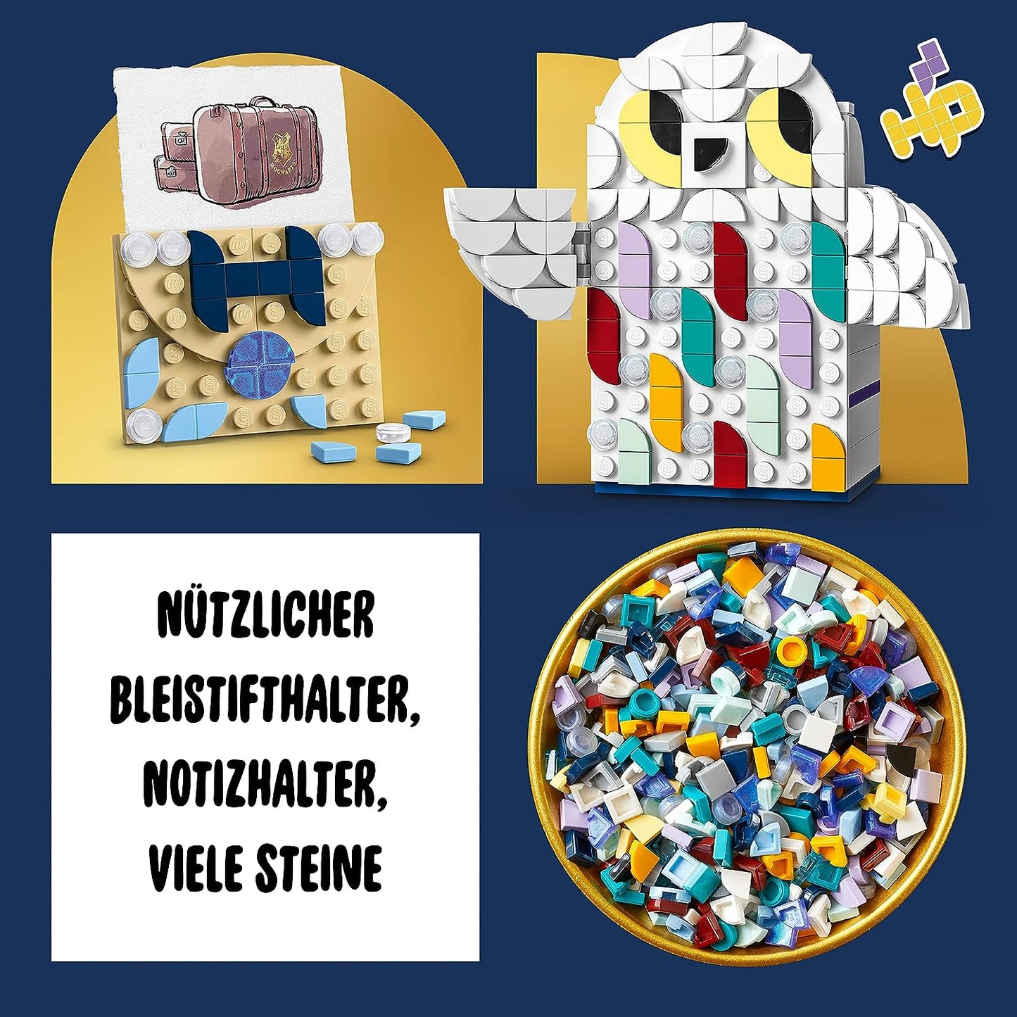 LEGO 41809 DOTS Hedwig Stiftehalter, Harry Potter Eule Schreibtisch-Accessoires Schule