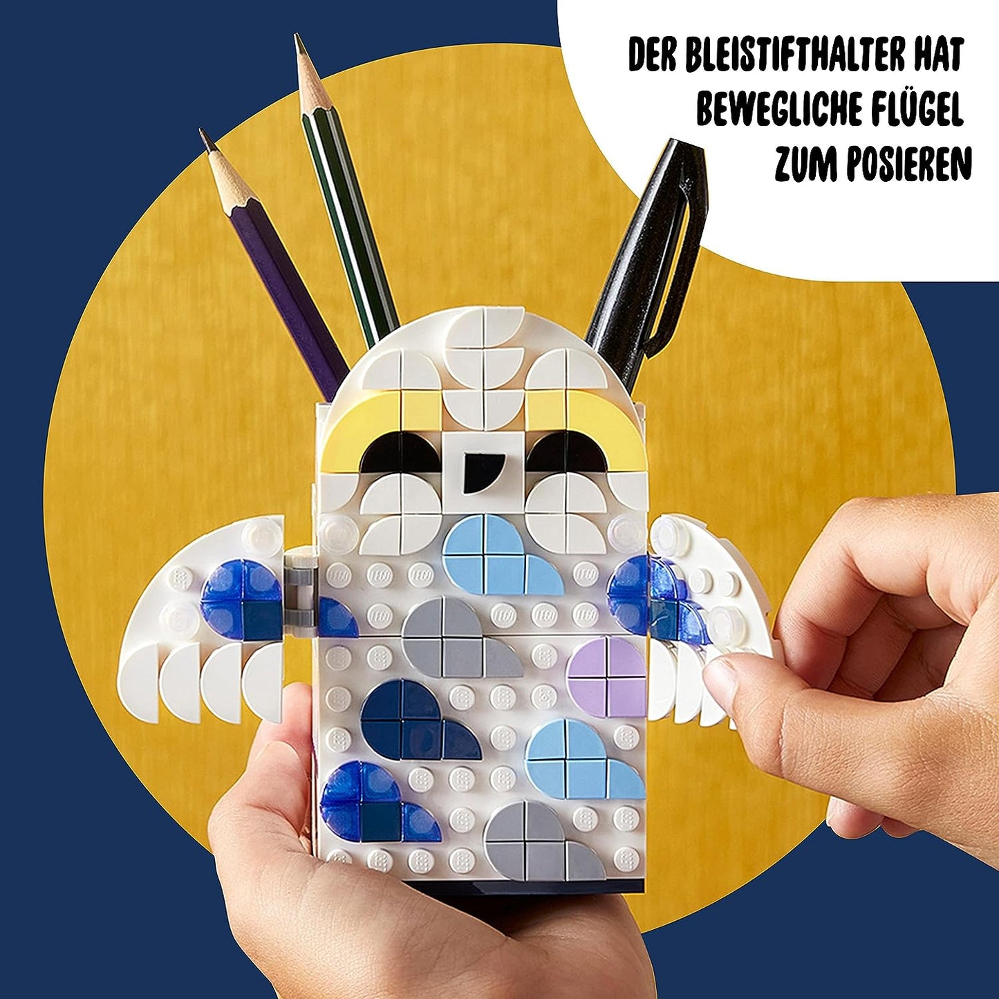 LEGO 41809 DOTS Hedwig Stiftehalter, Harry Potter Eule Schreibtisch-Accessoires Schule