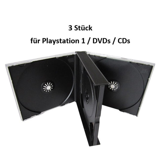 3x Playstation 1 Ps1 PsOne DVD CD Leerhülle für 4 Discs Ersatzhülle Spielhülle Game Hülle