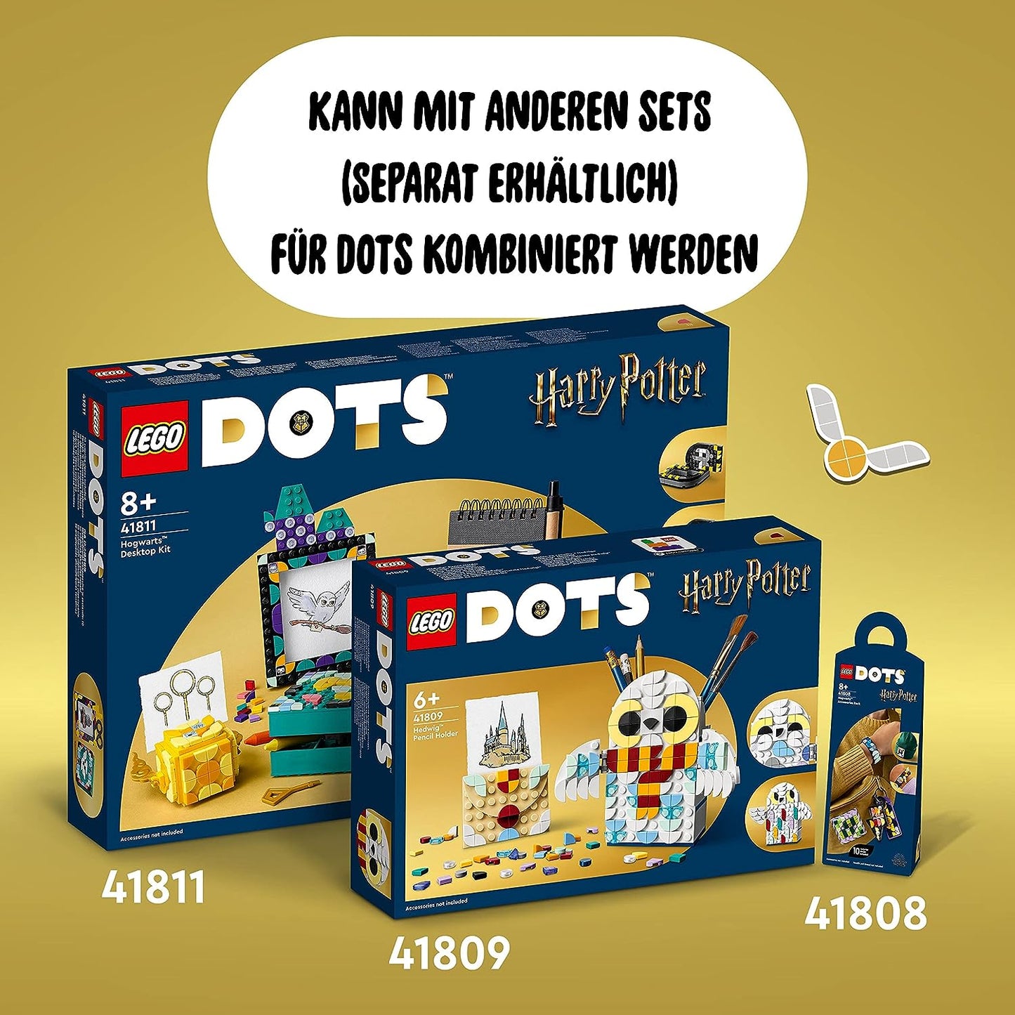 LEGO 41809 DOTS Hedwig Stiftehalter, Harry Potter Eule Schreibtisch-Accessoires Schule