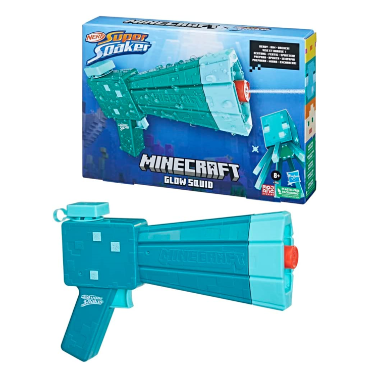 Nerf Super Soaker Minecraft Glow Squid Wasserblaster Wasserpistole Sommer Kinder Garten Spaß