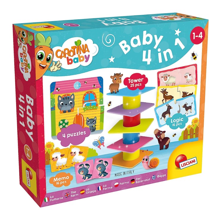 Lisciani 79872 Carotina Baby 4in1 Kinder Memory Puzzles Tower Logic Spiel