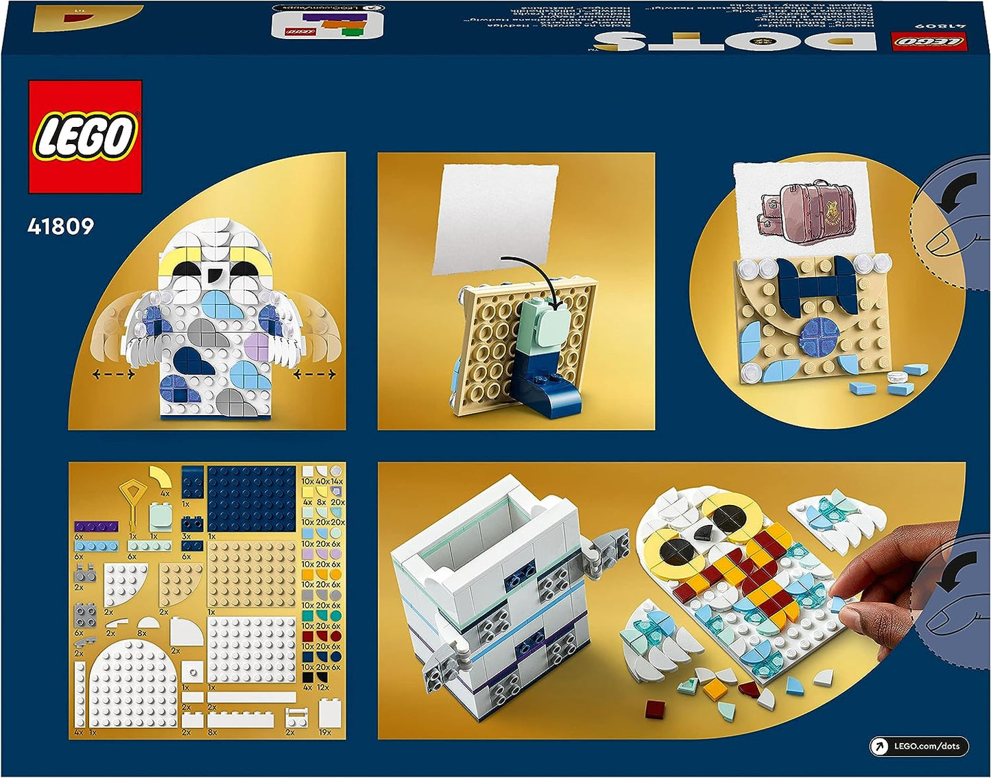 LEGO 41809 DOTS Hedwig Stiftehalter, Harry Potter Eule Schreibtisch-Accessoires Schule